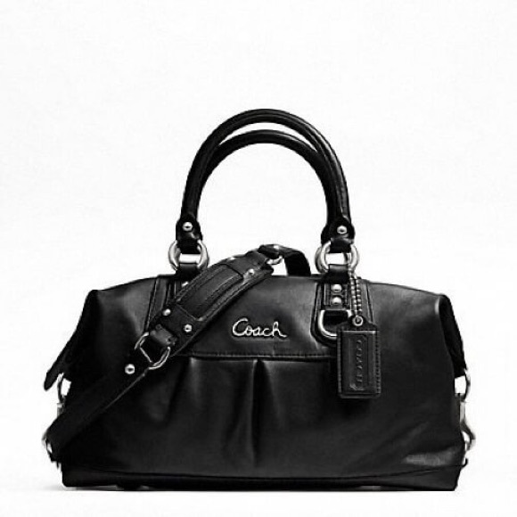 Coach Handbags - Coach Ashley Black Leather Satchel